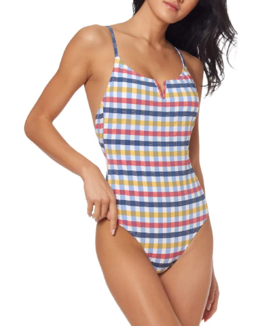 $98 Simpson Out Check it One-Piece Medium Size Jessica Cross-Back V-Wire