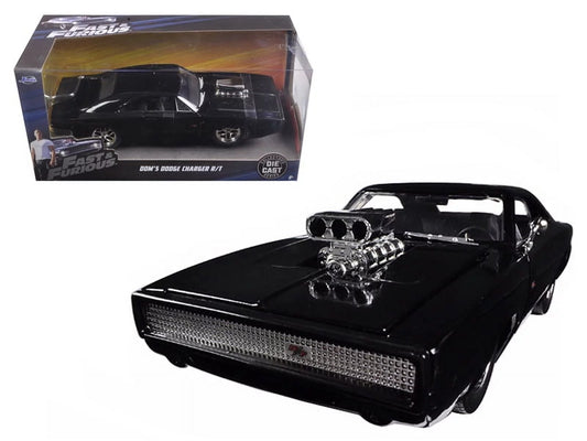 "Fast Dom's Jada Car (2015) 7" 1970 1/24 R/T Charger Movie Furious by & Diecast Dodge Model Black