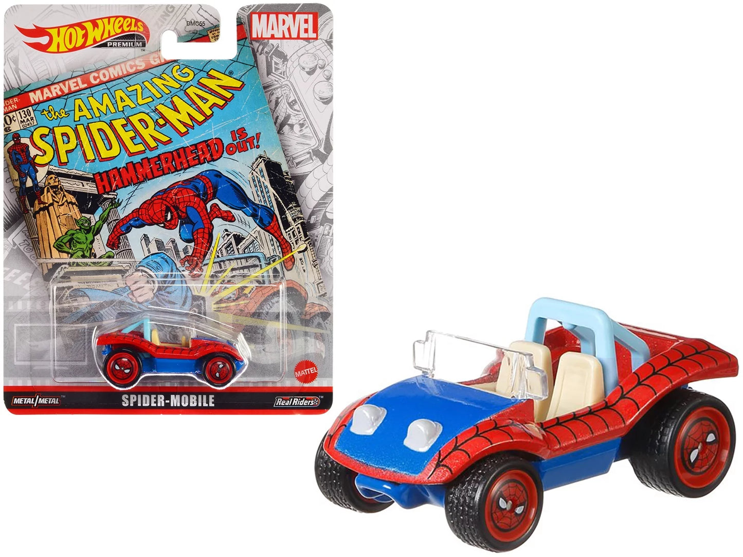 "Marvel" with Blue Red Mobile "The Graphics Hot Spider Spider-Man" by Model Amazing and Car Wheels Diecast